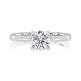 A.Jaffe 14k White Gold Solitaire Gold Semi-Mount Ring