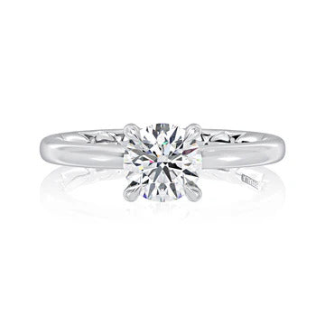 A.Jaffe 14k White Gold Solitaire Gold Semi-Mount Ring
