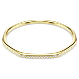 Swarovski Dextera bangle Octagon shape, Round cut, White, Gold-tone plated