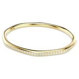 Swarovski Dextera bangle Octagon shape, Round cut, White, Gold-tone plated