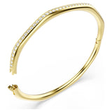 Swarovski Dextera bangle Octagon shape, Round cut, White, Gold-tone plated