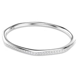Swarovski Dextera bangle Octagon shape, Round cut, White, Rhodium plated