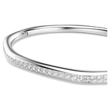 Swarovski Dextera bangle Octagon shape, Round cut, White, Rhodium plated