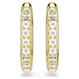Swarovski Dextera hoop earrings Octagon shape, Round cut, White, Gold-tone plated