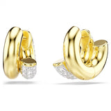 Swarovski Dextera hoop earrings Round cut, Mini, White, Gold-tone plated 5740735