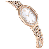 Swarovski Dextera Octagon watch Swiss Made, Metal bracelet, Gold tone, Rose gold-tone finish