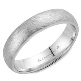 Noam Carver RDL10W5 CrownRing Men’s Wedding Band – 10K/14K White Gold, 5mm Diamond Brush Finish