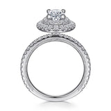 Gabriel & Co. Sonay ER15769O3W44JJ – 14K White Gold Oval Double Halo Diamond Engagement Ring