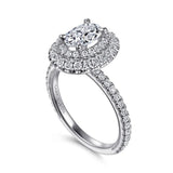 Gabriel & Co. Sonay ER15769O3W44JJ – 14K White Gold Oval Double Halo Diamond Engagement Ring