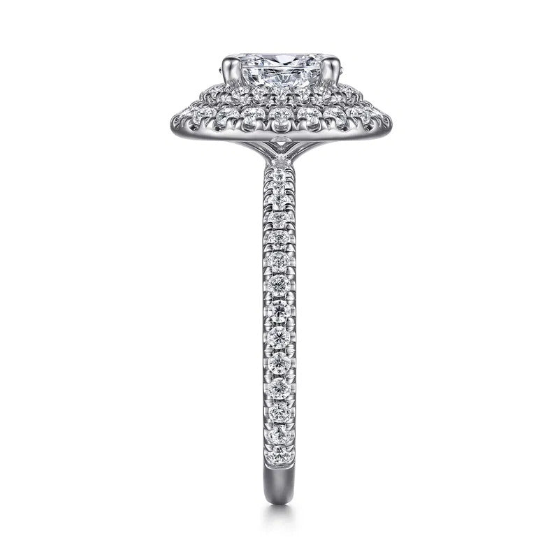 Gabriel & Co. Sonay ER15769O3W44JJ – 14K White Gold Oval Double Halo Diamond Engagement Ring