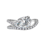 Semi-Mount Diamond Wave Band Engagement Ring