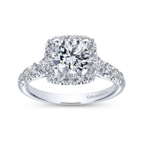 Gabriel & Co. ER10909W44JJ 14K White Gold Cushion Halo Engagement Ring – Beckett Collection