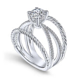 Gabriel & Co. Charisma ER14841R4W44JJ – 14K White Gold Round Split Shank Diamond Engagement Ring