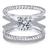 Gabriel & Co. Charisma ER14841R4W44JJ – 14K White Gold Round Split Shank Diamond Engagement Ring