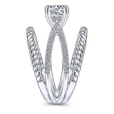 Gabriel & Co. Charisma ER14841R4W44JJ – 14K White Gold Round Split Shank Diamond Engagement Ring