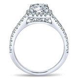 Gabriel & Co. ER7252W44JJ 14K White Gold Cushion Halo Round Diamond Engagement Ring