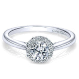 Gabriel & Co. ER8276W44JJ “Michaela” 14K White Gold Round Halo Diamond Engagement Ring