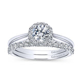 Gabriel & Co. ER8276W44JJ “Michaela” 14K White Gold Round Halo Diamond Engagement Ring