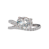 Semi-Mount Diamond Wave Band Engagement Ring