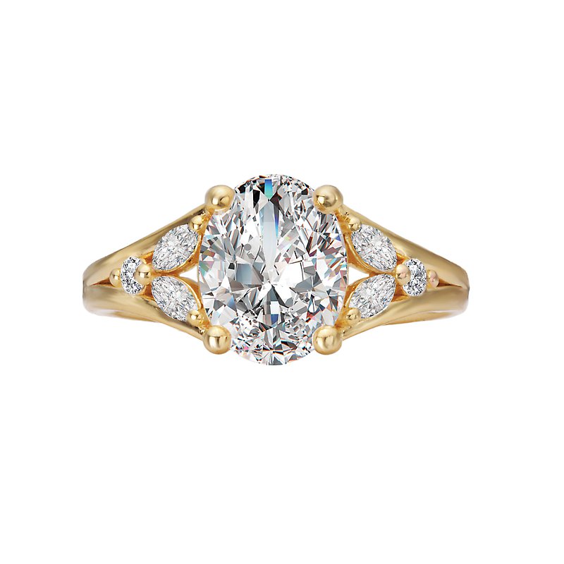 Split Shank Semi-Mount Diamond Engagement Ring