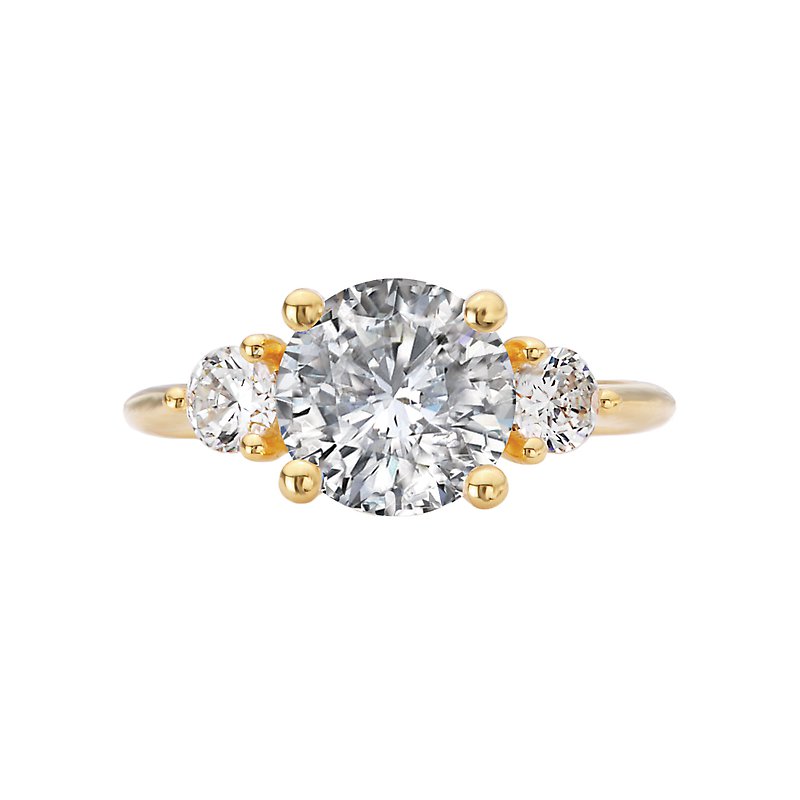 3-Stone Semi-Mount Diamond Engagement Ring