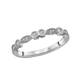 Lavie Scalloped Milgrain Diamond Band in 14K White Gold