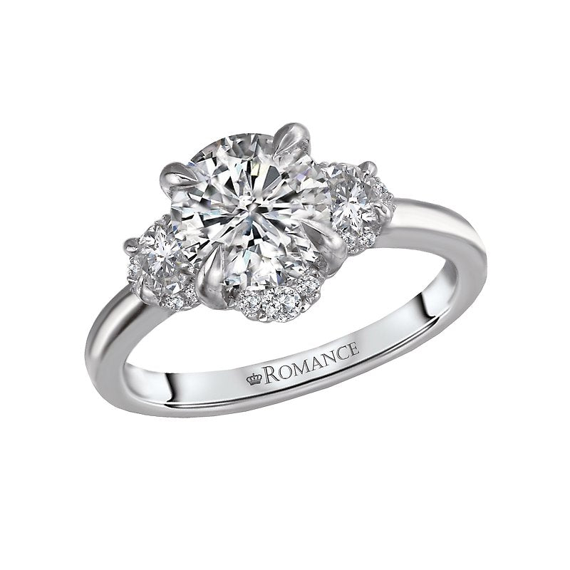 Custom 119201 14KT White Gold Sapphire Sides