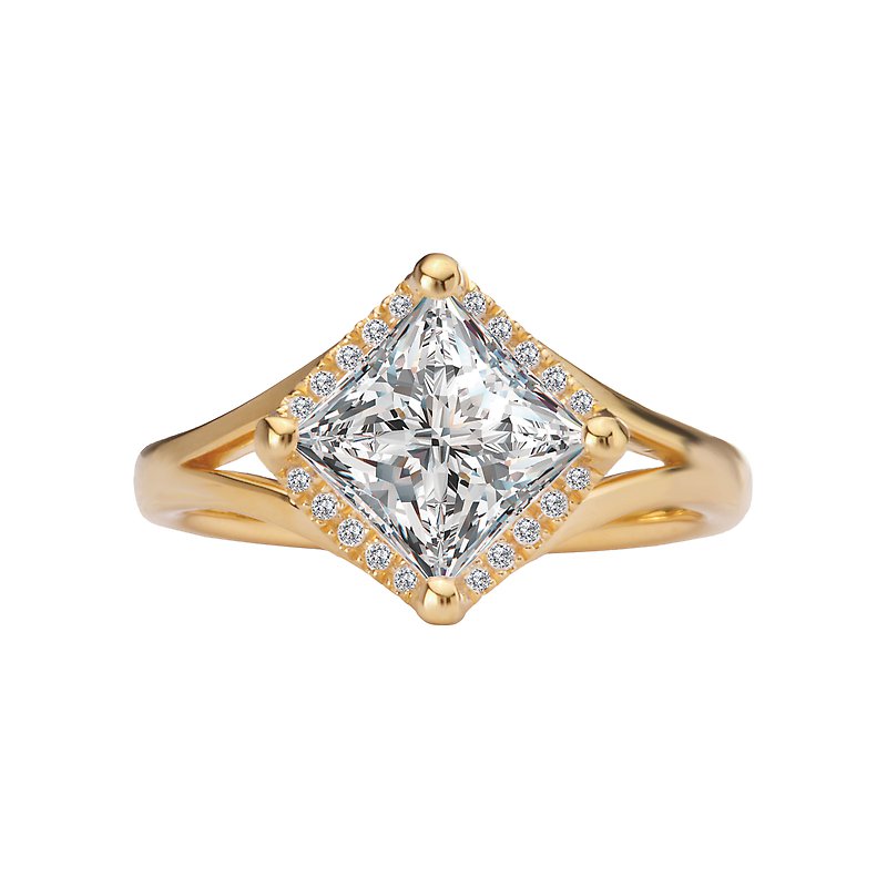 Semi-Mount Diamond Halo Engagement Ring