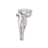 Semi-Mount Diamond Wave Shank Engagement Ring