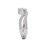 Semi-Mount Diamond Wave Band Engagement Ring