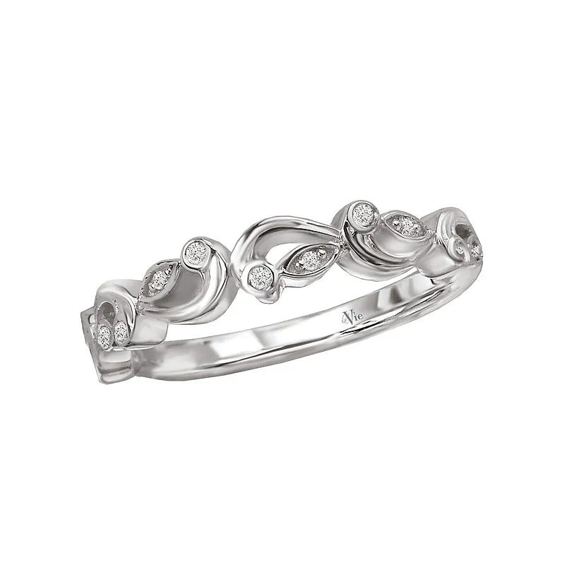 Romance LaVie Matching Swirl Design Diamond Wedding Band