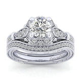 Gabriel & Co. Montgomery ER12581R4W44JJ – Unique 14K White Gold Vintage-Inspired Halo Diamond Engagement Ring