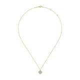 Gabriel & Co. K6625Y45JJ – 14K Yellow Gold Rope Quatrefoil Diamond Pendant Necklace (0.37 ct)