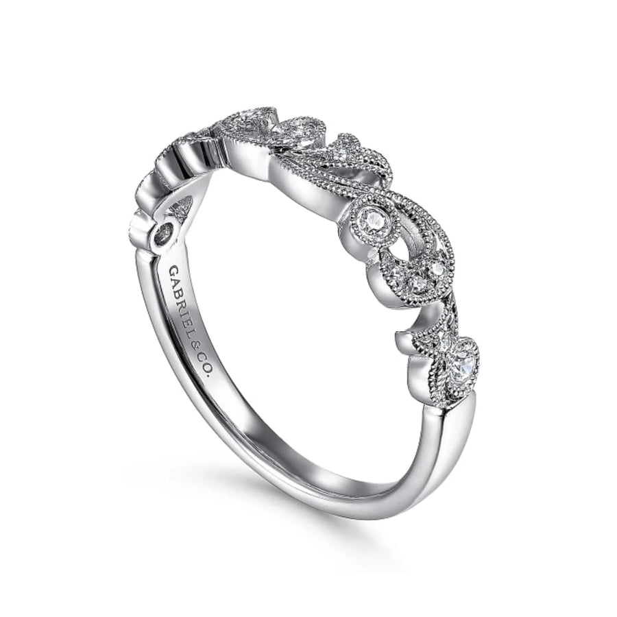 Gabriel & Co. 14K White Gold Diamond Scrollwork Anniversary Band – AN7637W44JJ