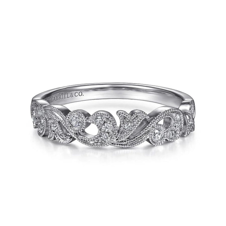 Gabriel & Co. 14K White Gold Diamond Scrollwork Anniversary Band – AN7637W44JJ