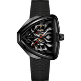 Hamilton Ventura – 42mm x 45mm Automatic Skeleton Swiss Watch with Black PVD Case & Rubber Strap (H24535332)