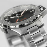Hamilton USA – Khaki Navy Frogman Auto 46mm Stainless Steel, Black Dial, Sapphire Crystal, 300m Water Resistance (Model H77815130)