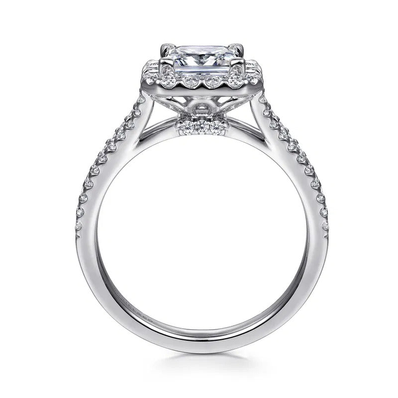 Gabriel & Co. ER7277W44JJ Savannah – 14K White Gold Princess Halo Diamond Engagement Ring – 0.54 ct