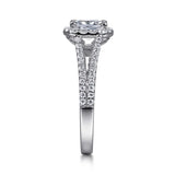 Gabriel & Co. ER7277W44JJ Savannah – 14K White Gold Princess Halo Diamond Engagement Ring – 0.54 ct