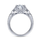 Gabriel & Co. Veronique – Unique 14K White Gold Vintage Inspired Halo Diamond Engagement Ring (ER14411R8W44JJ)