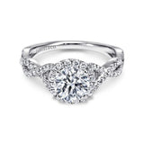 Gabriel & Co. ER7543 Marissa – 14K White Gold Round Halo Diamond Engagement Ring (0.39CTW)
