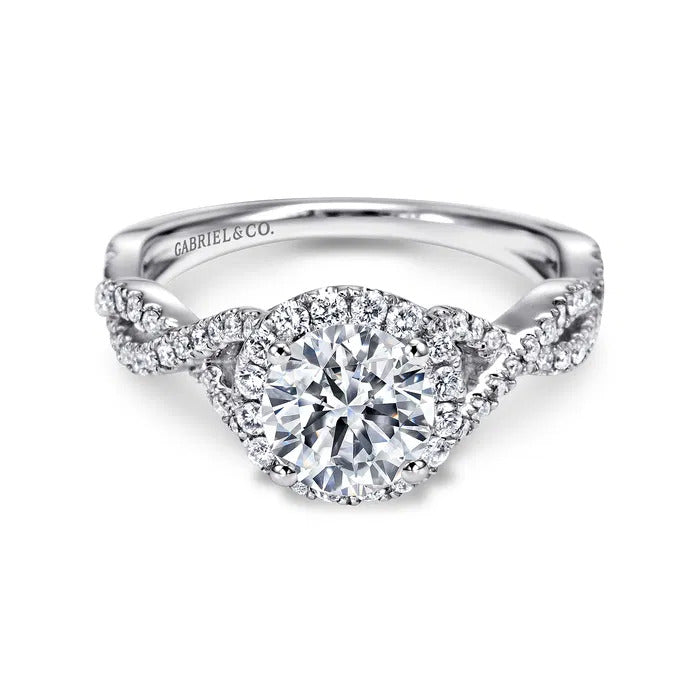 Gabriel & Co. ER7543 Marissa – 14K White Gold Round Halo Diamond Engagement Ring (0.39CTW)