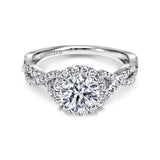 Gabriel & Co. ER7543W44JJ “Marissa” 14K White Gold Round Halo Diamond Engagement Ring