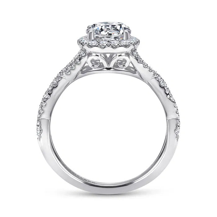 Gabriel & Co. ER7543 Marissa – 14K White Gold Round Halo Diamond Engagement Ring (0.39CTW)