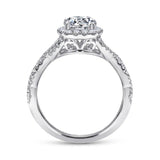 Gabriel & Co. ER7543W44JJ “Marissa” 14K White Gold Round Halo Diamond Engagement Ring