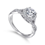 Gabriel & Co. ER7543W44JJ “Marissa” 14K White Gold Round Halo Diamond Engagement Ring