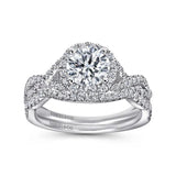 Gabriel & Co. ER7543 Marissa – 14K White Gold Round Halo Diamond Engagement Ring (0.39CTW)