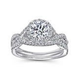 Gabriel & Co. ER7543W44JJ “Marissa” 14K White Gold Round Halo Diamond Engagement Ring
