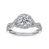 Gabriel & Co. ER7543 Marissa – 14K White Gold Round Halo Diamond Engagement Ring (0.39CTW)
