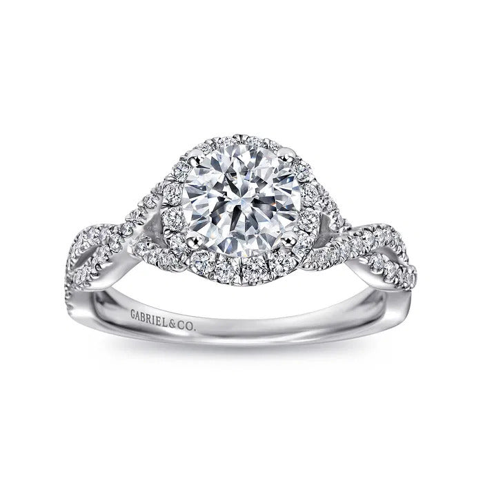 Gabriel & Co. ER7543 Marissa – 14K White Gold Round Halo Diamond Engagement Ring (0.39CTW)